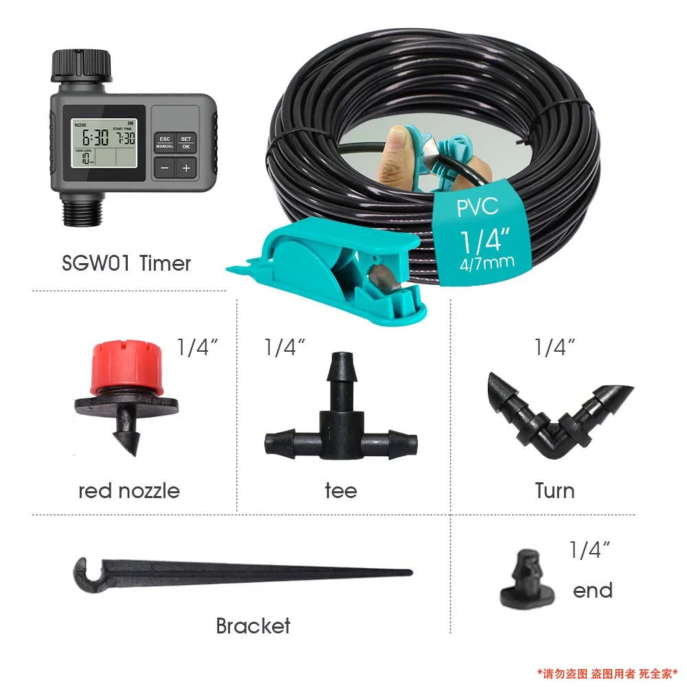 LCD Timer Drip Irrigation Set – Automatic Garden Watering System