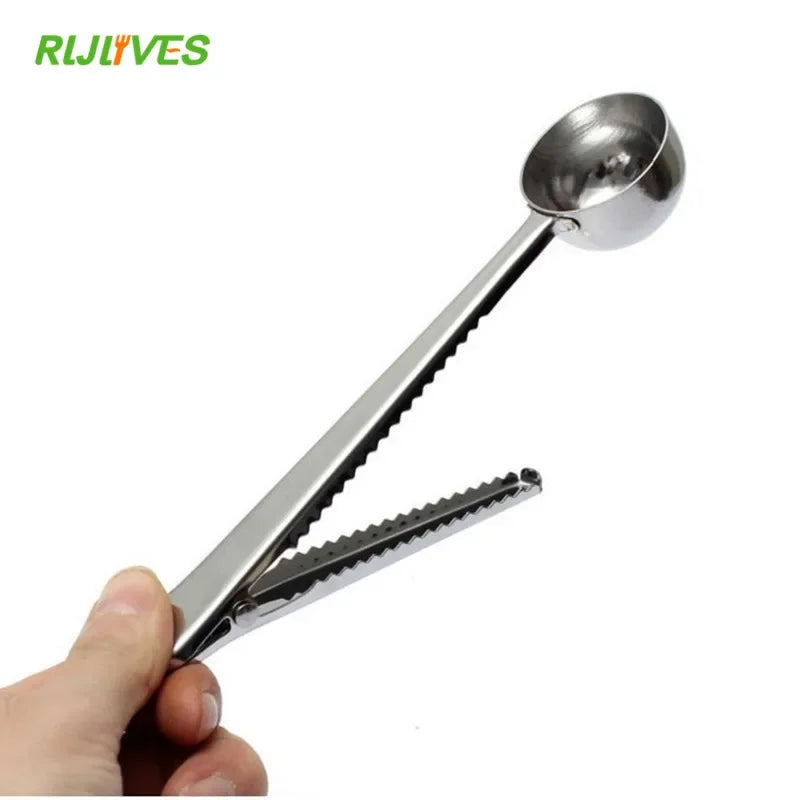 Stainless Steel Coffee Scoop with Bag Clip | Measuring Spoon