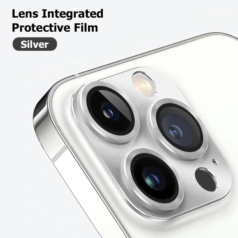 Metal Tempered Glass Camera Lens Protector for iPhone