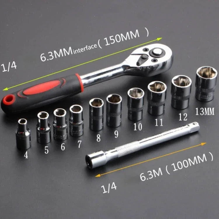 KKJOY 12-Piece Wrench Socket Set – Universal Repair Kit