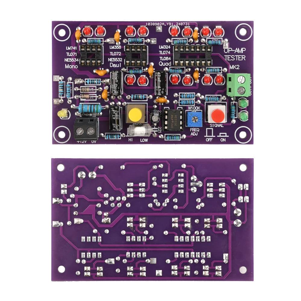DC12V T2 Op-Amp Test Board – Single/Dual/Quad IC Tester