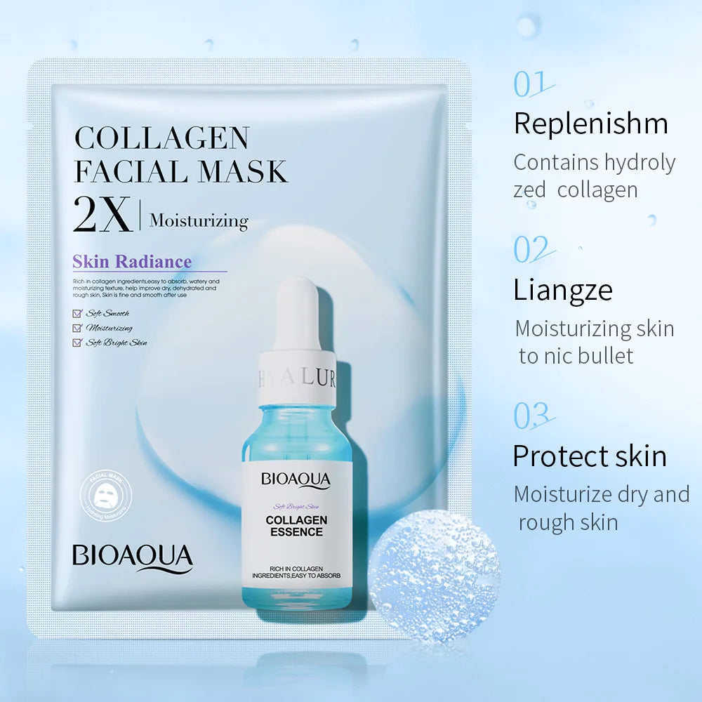 20-Pack Centella Collagen Sheet Masks – Hyaluronic Acid & Vitamin C