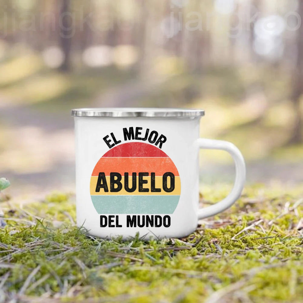 Best Grandpa Enamel Camping Mug – Grandfather Gift Mug