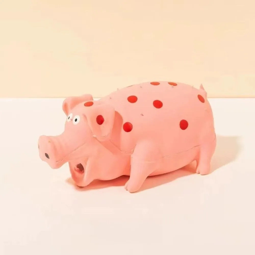 Squeaky Pig Dog Toy – 4" Soft Latex Chew Toy for Dogs