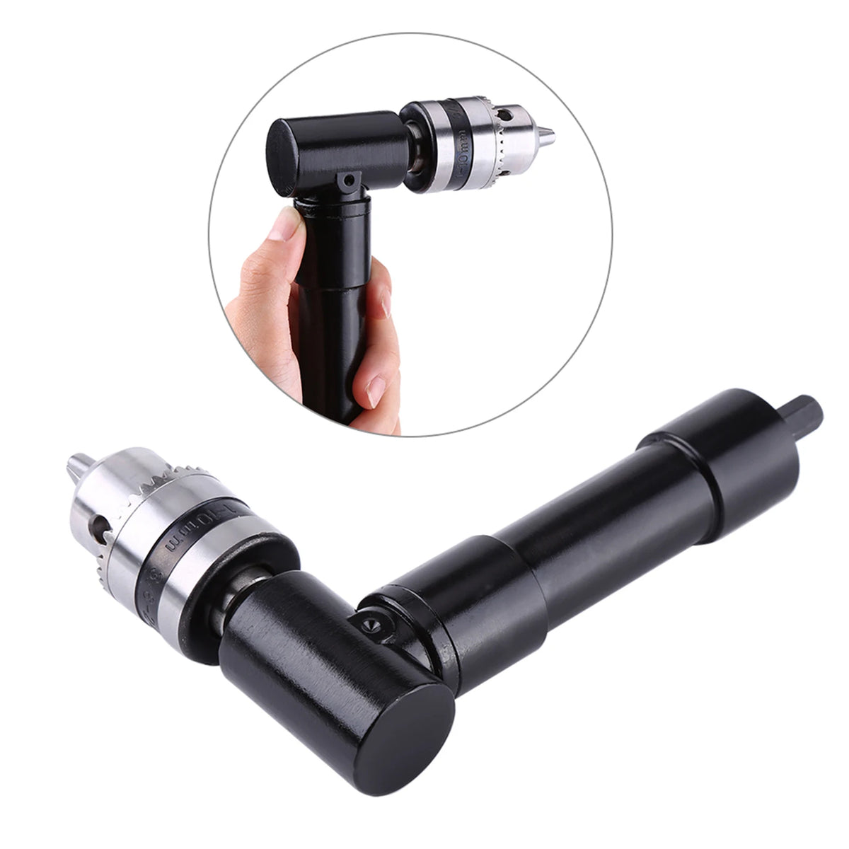 90° Right Angle Drill Attachment – 8mm Hex Shank Adapter