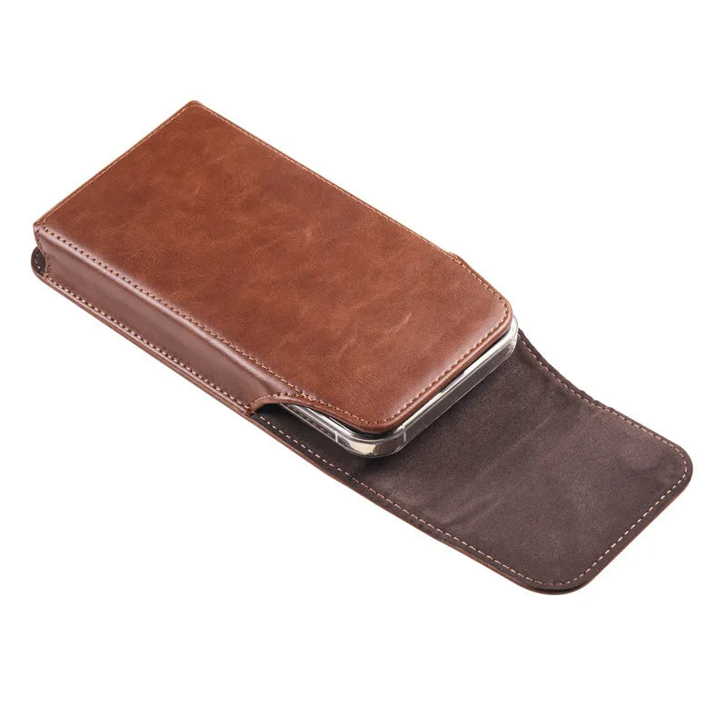 Crazy Horse PU Leather Belt Clip Phone Pouch | Universal Fit