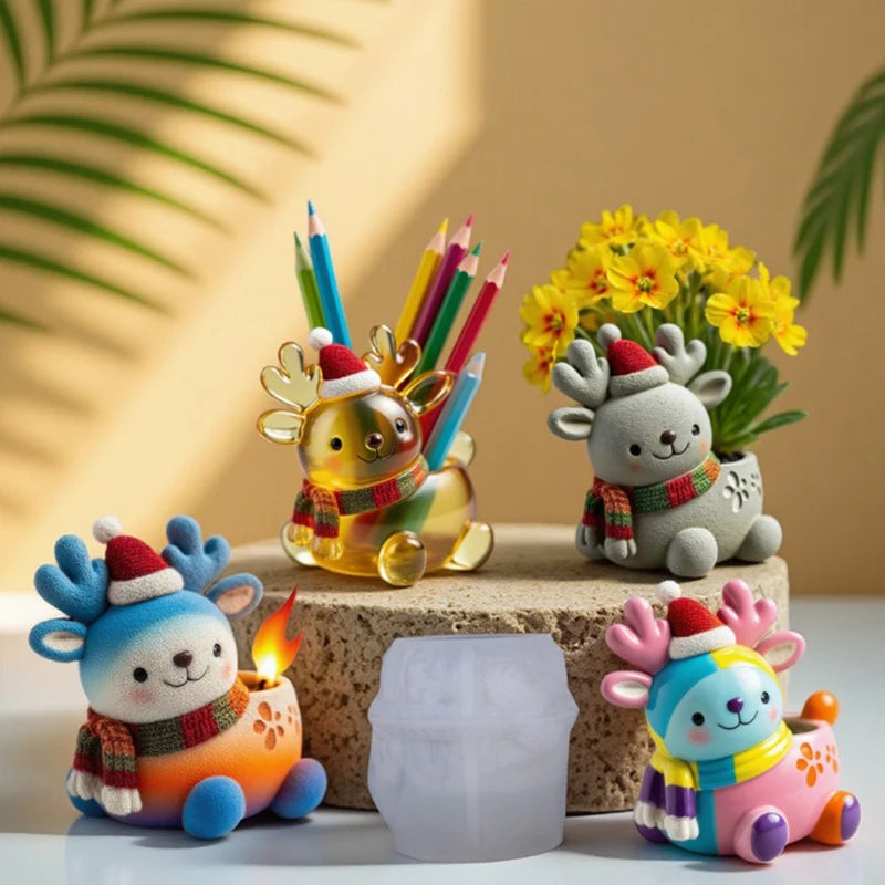 Deer Silicone Mold – DIY Candle, Plaster & Flower Pot Craft