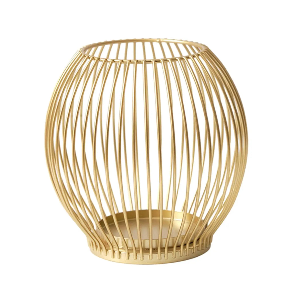Metal Cage Pillar Candle Holder | Farmhouse Candelabra Stand