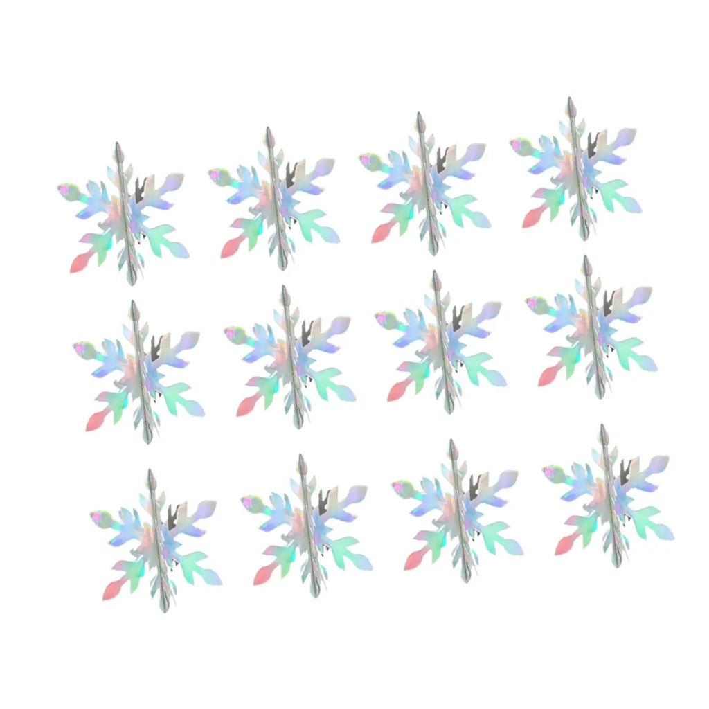 3D Paper Snowflake Christmas Ornaments Set of 12 – Multicolor