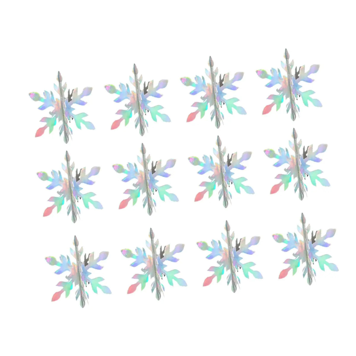 3D Paper Snowflake Christmas Ornaments Set of 12 – Multicolor