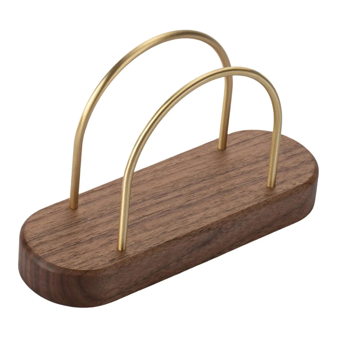 Wooden Coffee Filter Paper Holder – Walnut & Brass Rack
