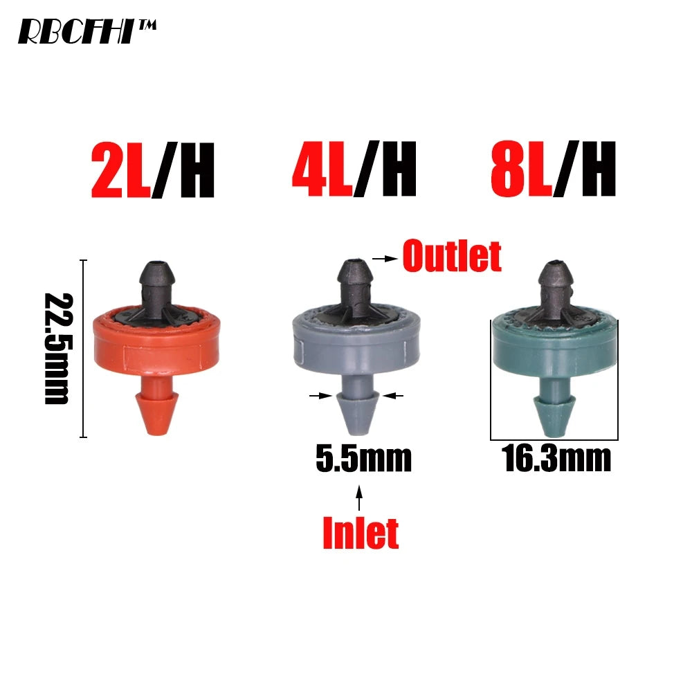 Pressure Compensating Drip Irrigation Drippers 2L 4L 8L | 50–200 Pack