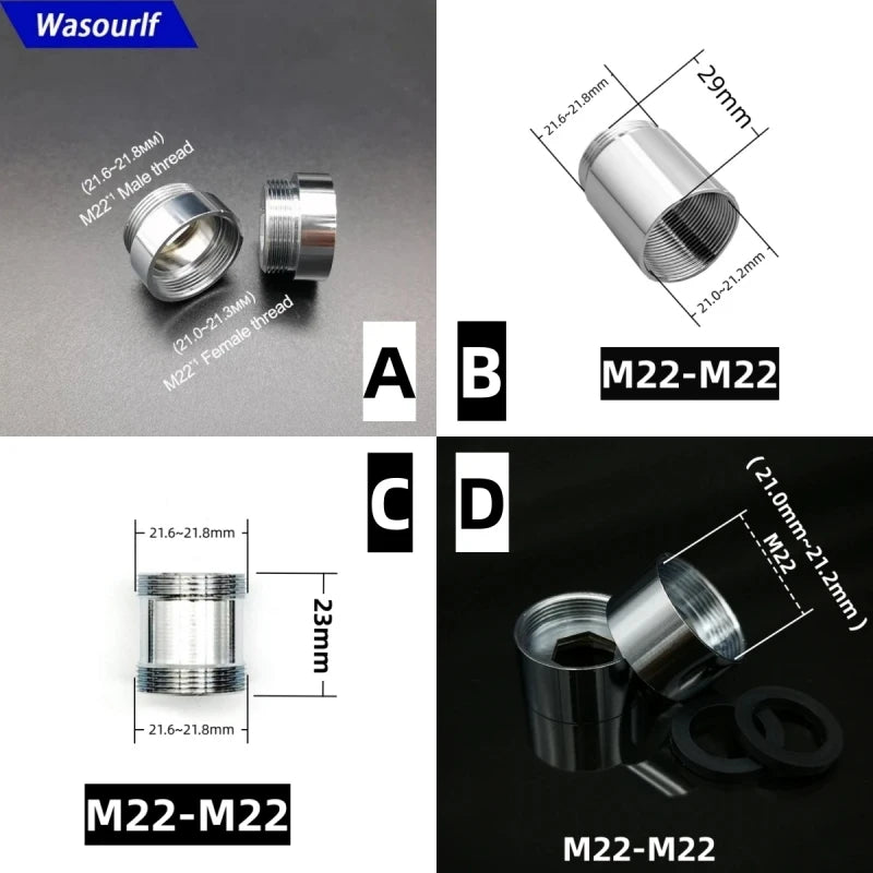 M22 Brass Faucet Thread Adapter – Male External Connector