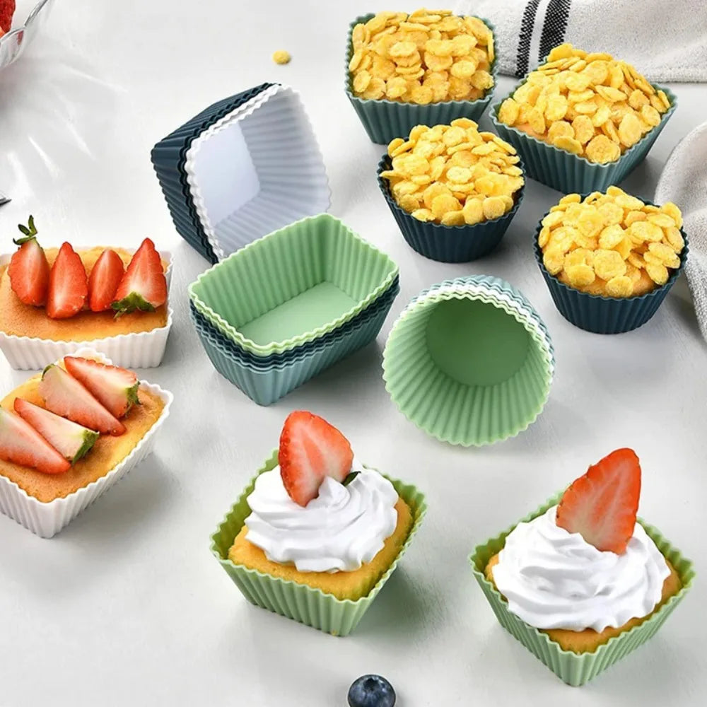 12-Piece Silicone Muffin Cups – Nonstick Cupcake & Bento Dividers