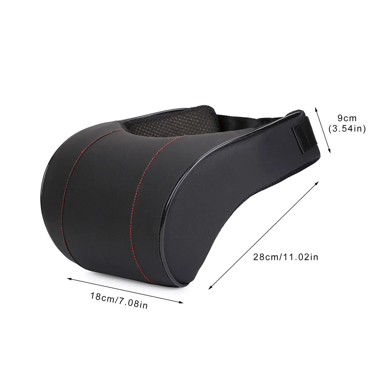 Memory Foam Car Neck Pillow – PU Leather Headrest Cushion