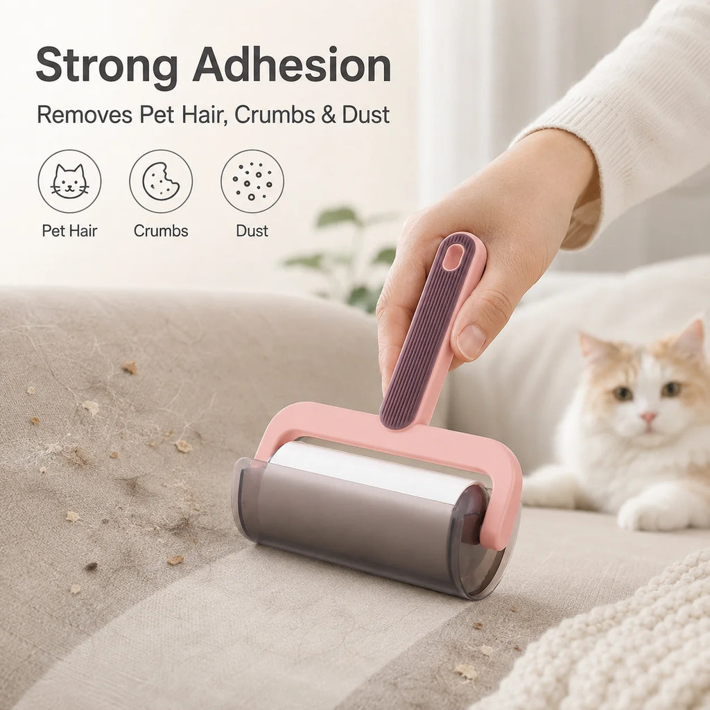 Reusable Lint Roller with Cover – 60 Sheets, 10cm Wide