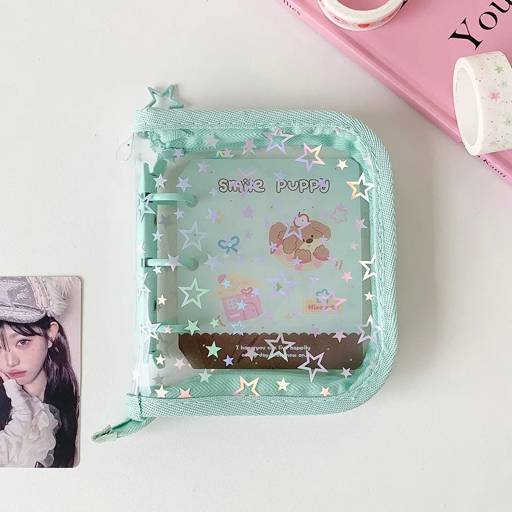 A8 Kpop Photocard Binder Star Glitter 3-Inch Loose-Leaf Album