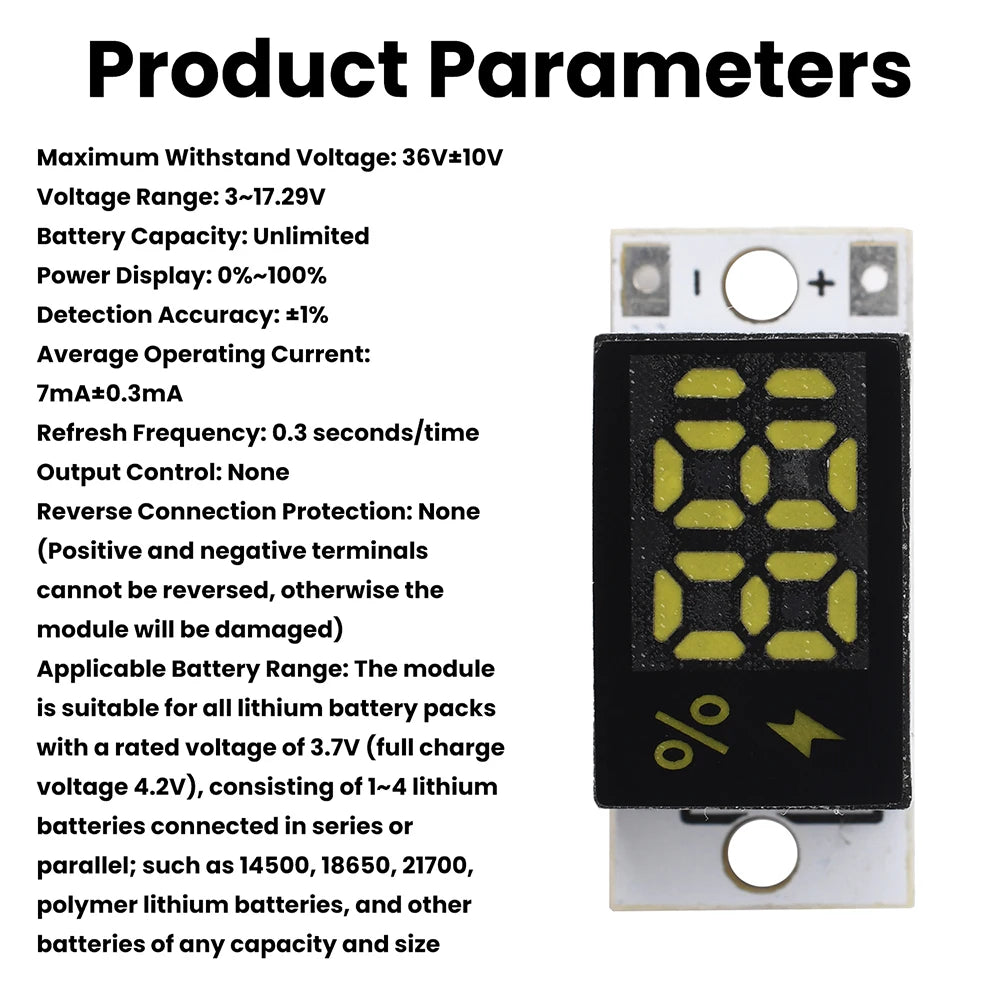 Mini Lithium Battery Level Indicator Module 1S–4S | Gaqqee