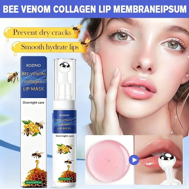 ROZINO Bee Venom Collagen Lip Mask | 360° Roll-On Plumper