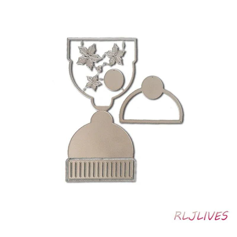 Winter Hat & Bow Bag Topper Metal Cutting Die – Scrapbooking