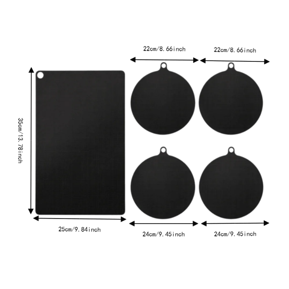 5-Piece Silicone Induction Cooktop Mat Set – Non-Slip Protection