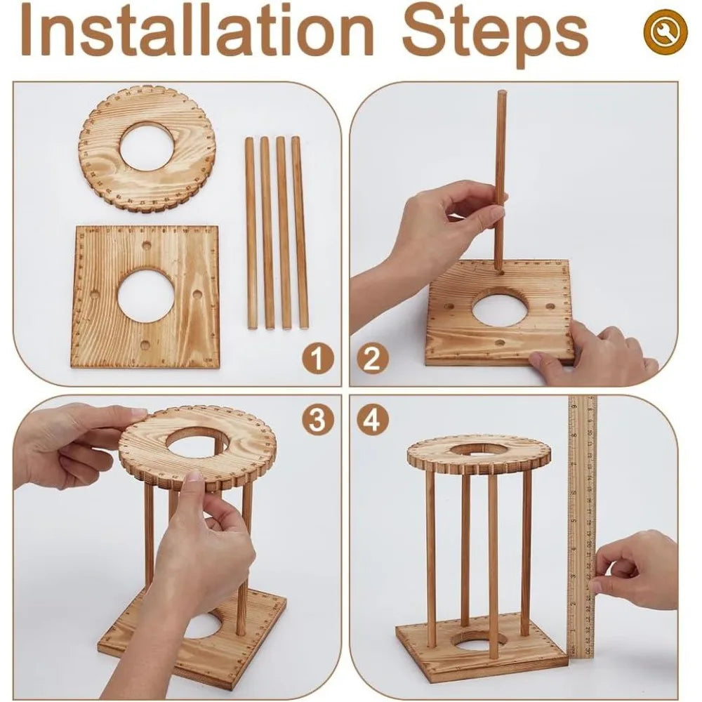 Wooden Kumihimo Marudai Disk Kit – 32-Slot DIY Braiding Set