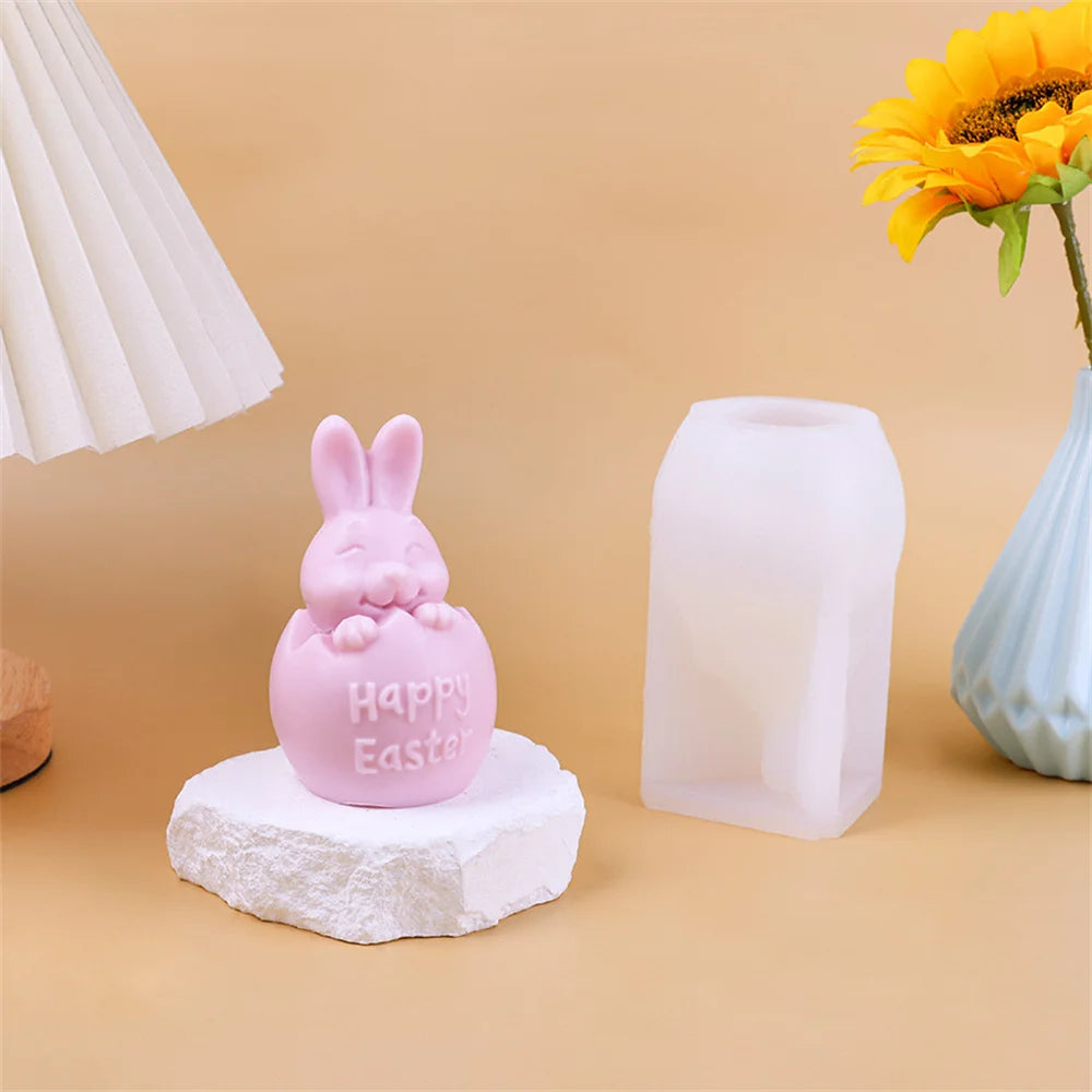 3D Easter Bunny Silicone Mold – Candle, Resin & Cake Crafts