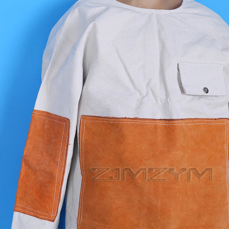 Canvas Cowhide Welding Suit – Flame Retardant Work Clothes