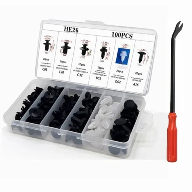 kkjoy 800Pcs Universal Car Retainer Clips & Push Pins – 16 Sizes