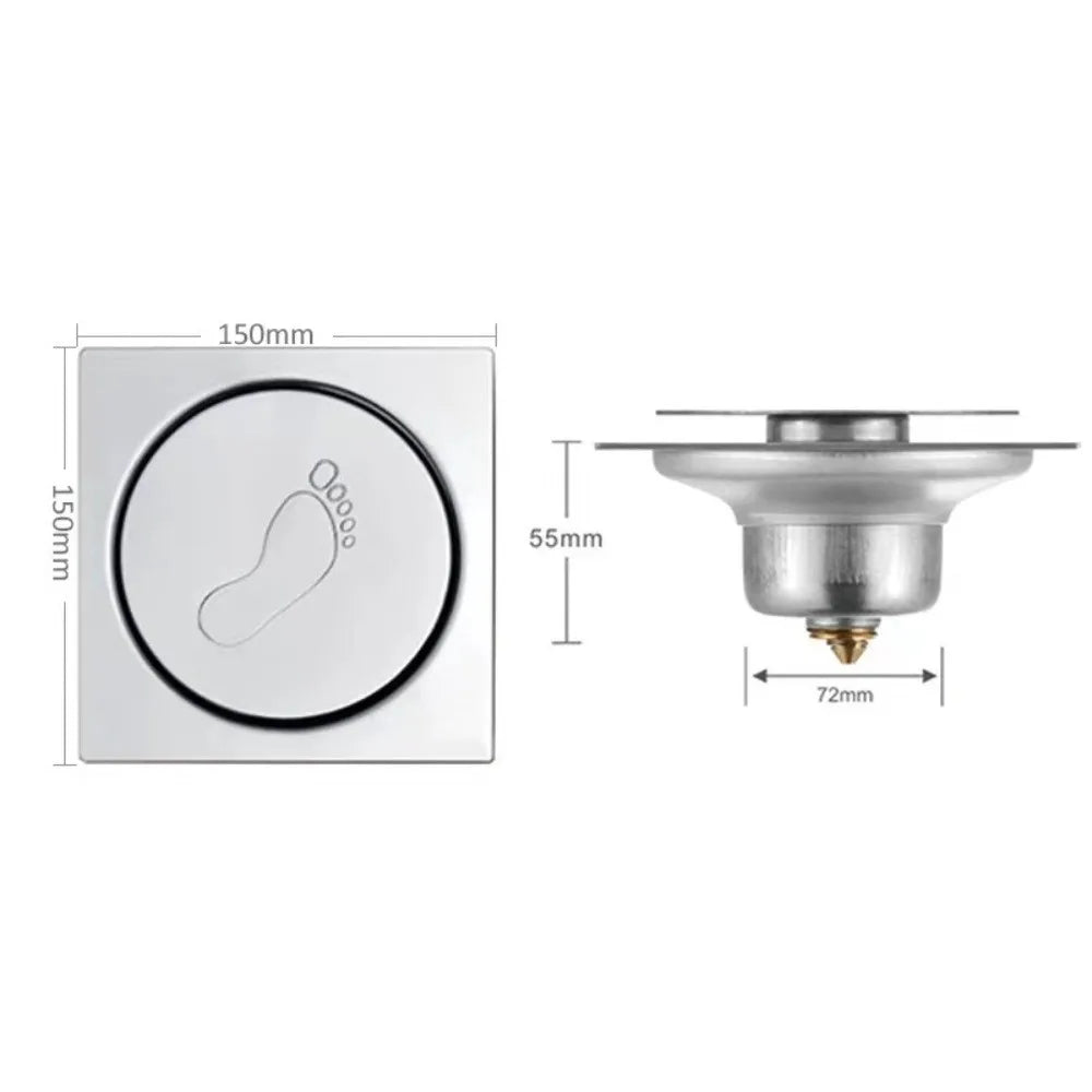 Stainless Steel Pop-Up Floor Drain | Anti-Odor Shower Strainer