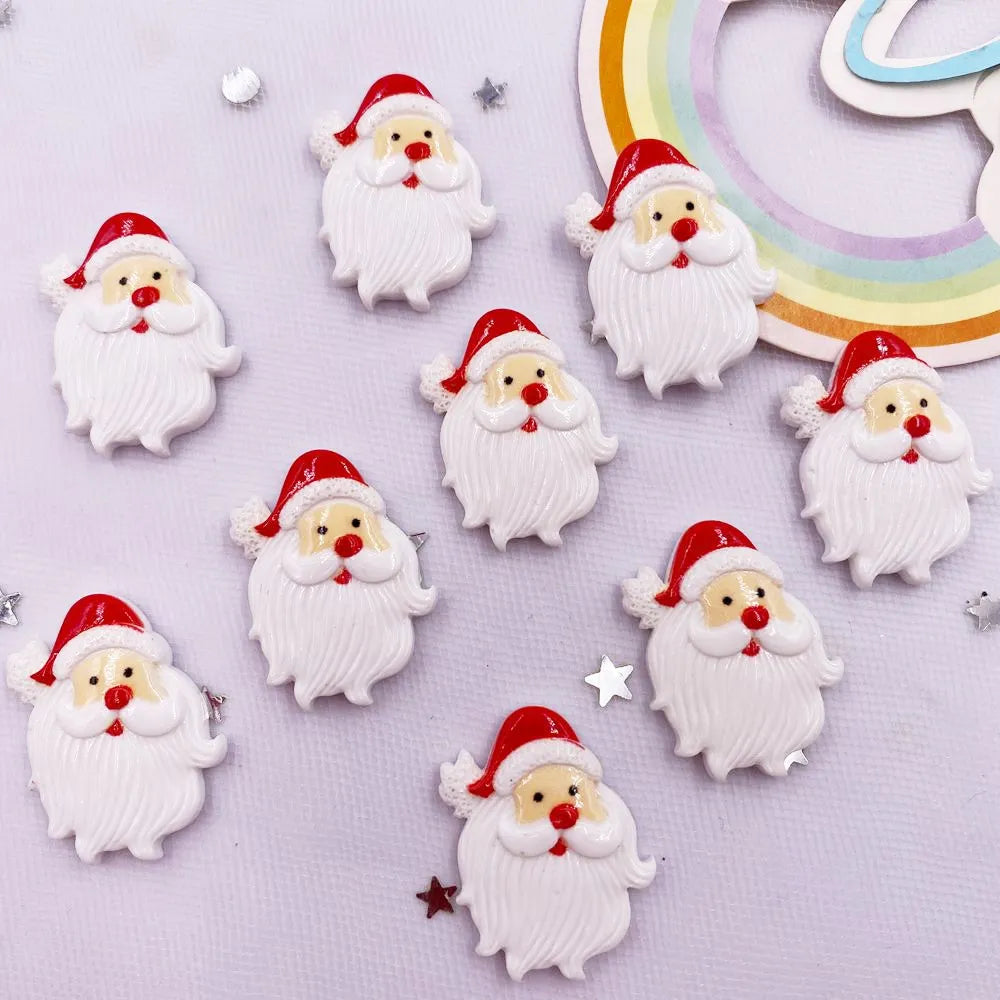 20pcs Resin Christmas Flatback Cabochons – Santa & Star DIY