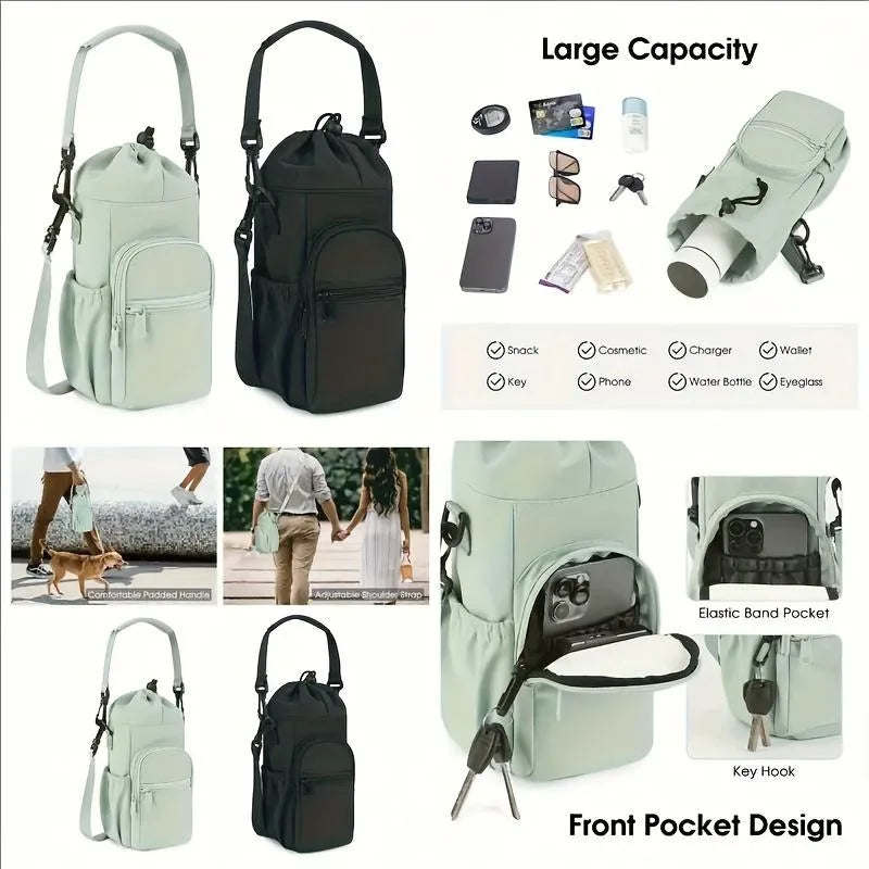 Water Bottle Holder Sling Bag | Crossbody Carrier 32–40oz