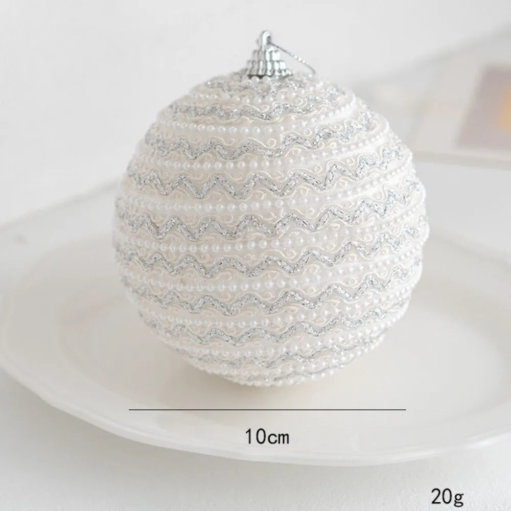 Sequin Foam Christmas Ball Ornaments 8cm – Gold & Silver Baubles