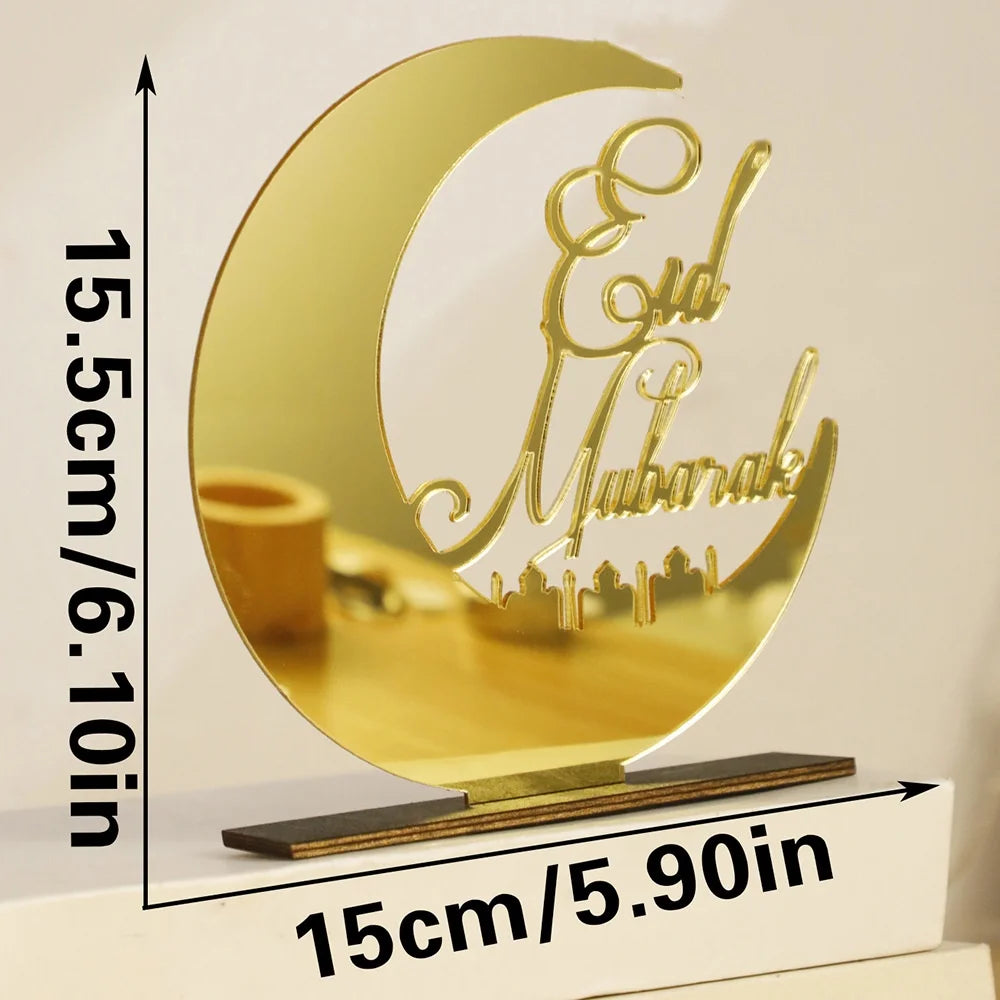 Ramadan Moon Acrylic Table Ornament – Eid Mubarak DIY Decor