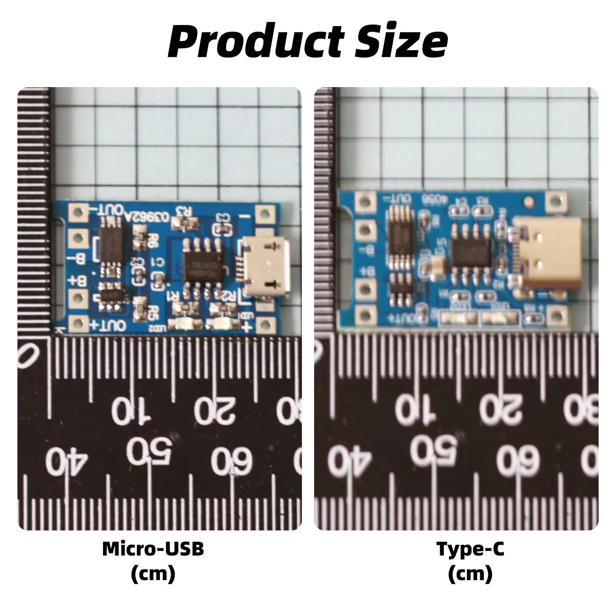 TP4056 18650 Battery Charger Module – Type-C & Micro USB 5V 1A