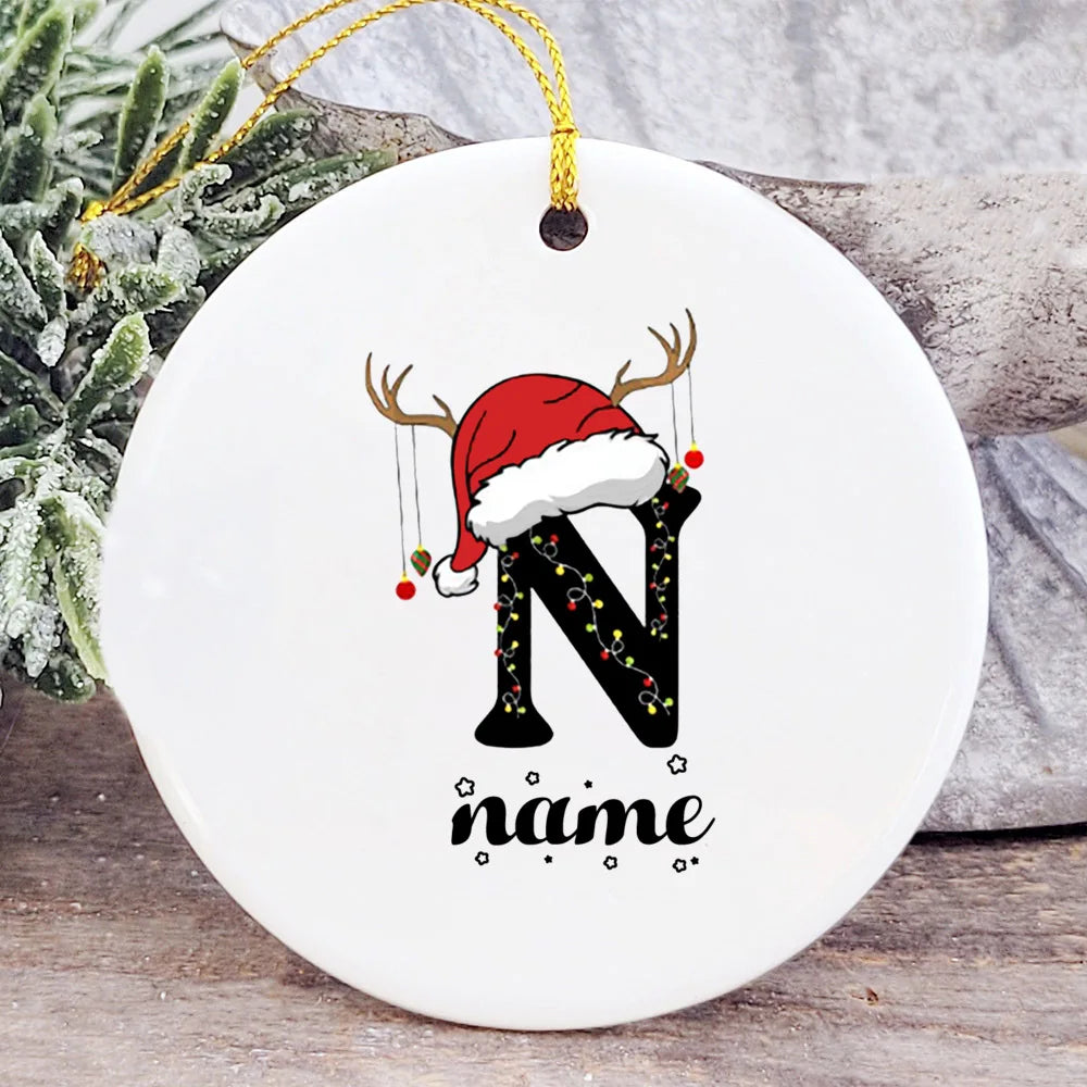 Personalized Baby's First Christmas Ceramic Bauble Ornament