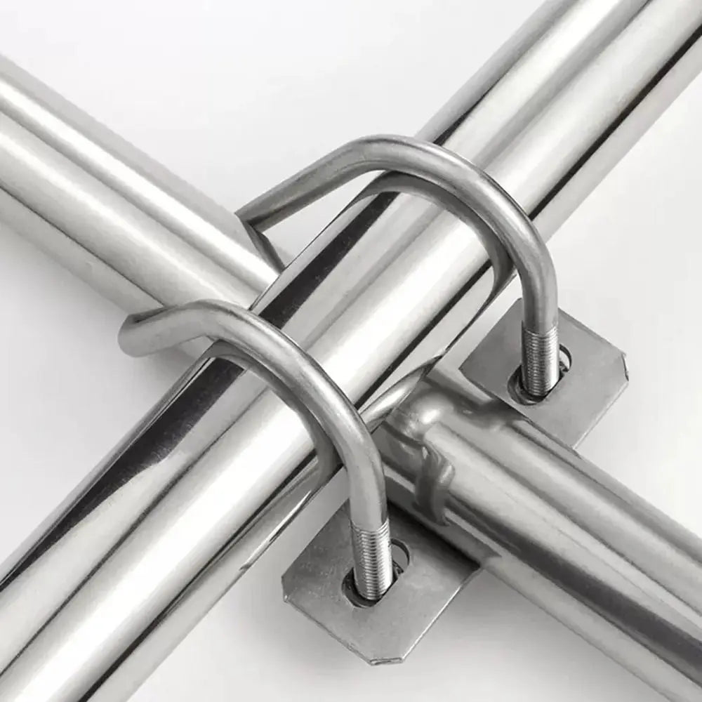 Galvanized Double U Cross Clamp M8 | Pipe Tube Clip 20–50mm