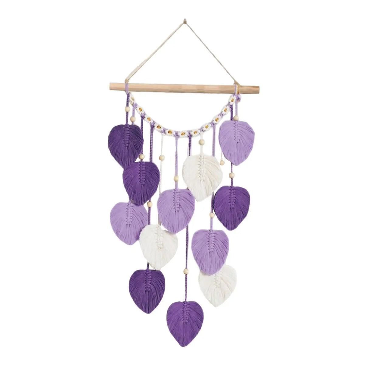 Boho Leaf Macrame Woven Tapestry | Bohemian Wall Hanging Decor