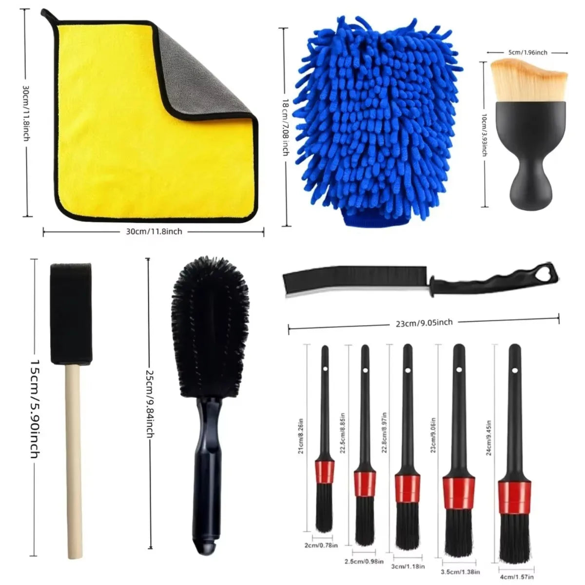 Car & Motorcycle Cleaning Tool Set – Brushes & Gloves Kit