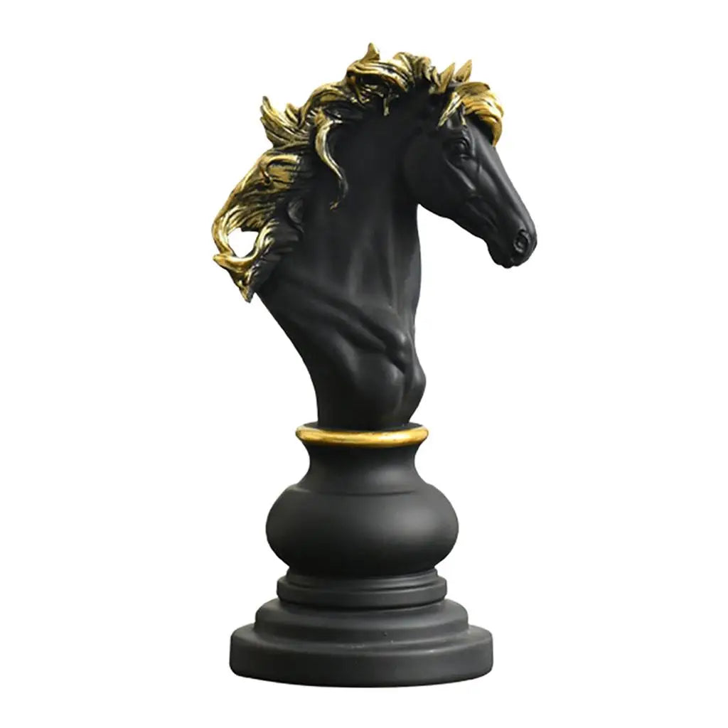 Resin Chess Piece Figurine – King, Queen & Knight Sculpture