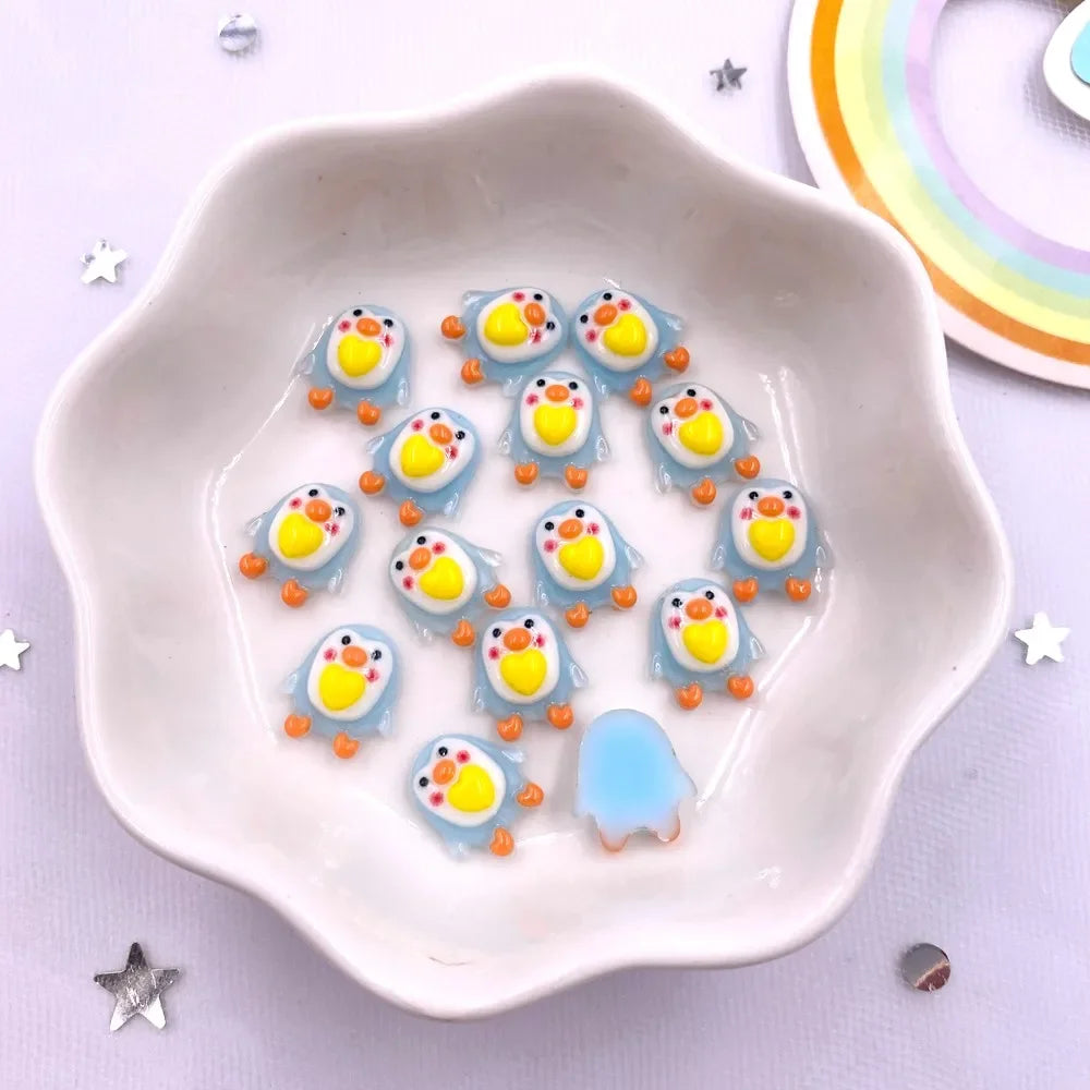 50pcs Kawaii Penguin Resin Flatback Rhinestones – DIY Nail & Crafts