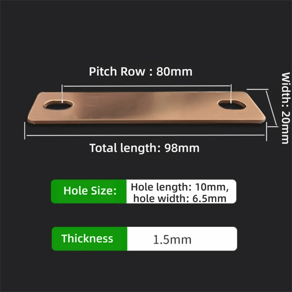 Copper Battery Busbar Connector M6 | 30Ah–300Ah Lithium