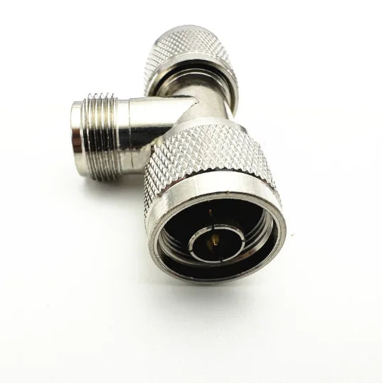 N Female to Dual N Male T-Type Splitter Adapter Connector