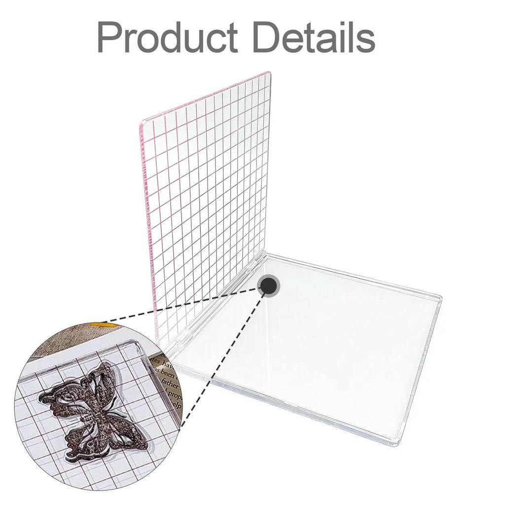 Acrylic Stamp Block Positioner | Transparent Grid Stamping Tool