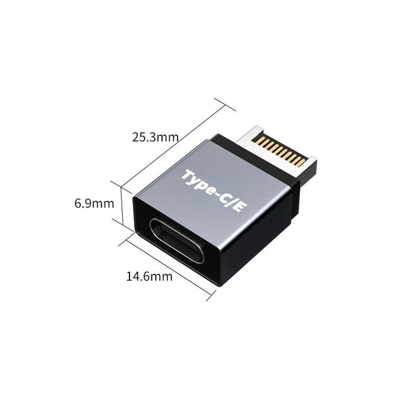 Type E to USB-C Adapter | Motherboard Front Panel Converter