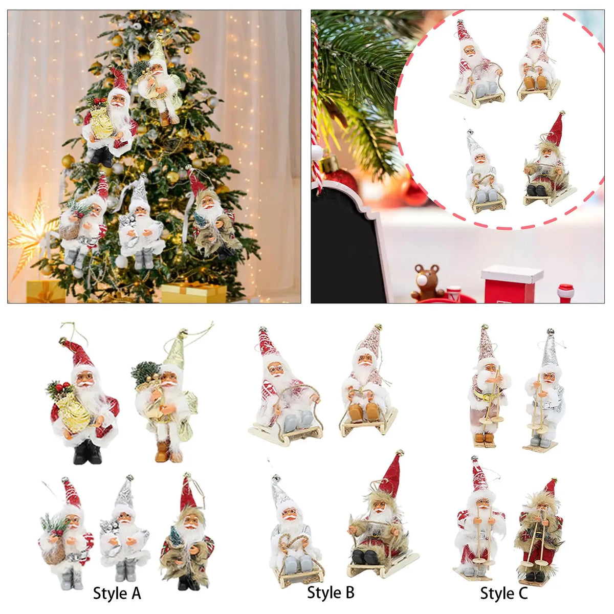 Santa Claus Hanging Pendants – Christmas Tree Ornaments Set