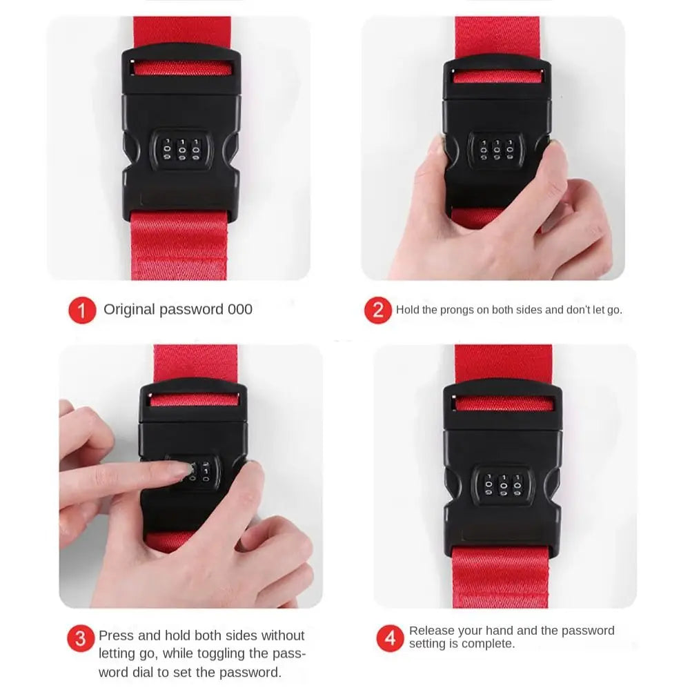 Luggage Strap with Password Lock | Nylon Travel Suitcase Belt