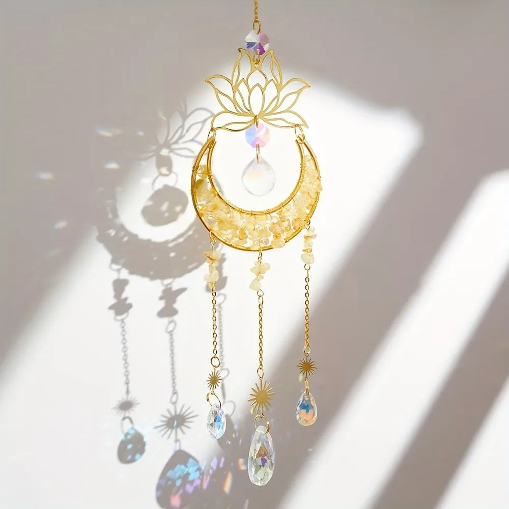 Hexagon Tree of Life Crystal Suncatcher | Rainbow Prism Decor