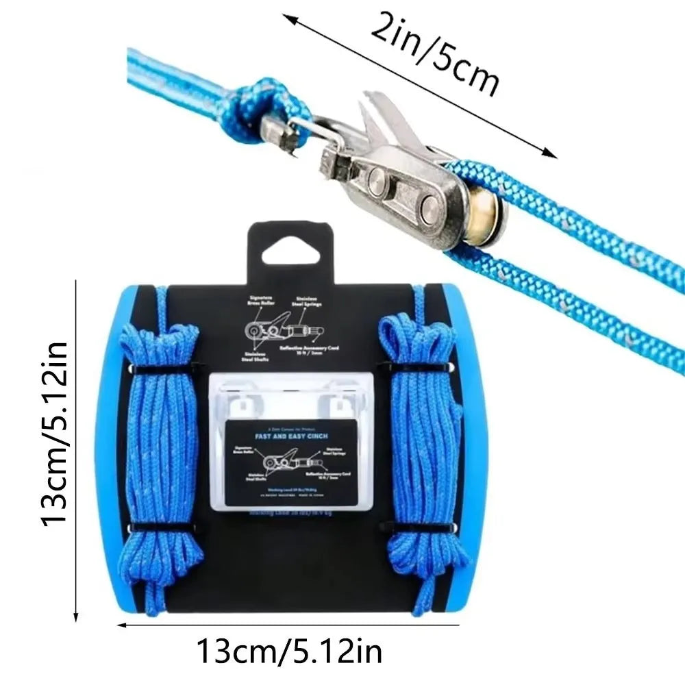Knot-Free Rope Tensioner 6-Pack – Locking Tie-Down w/ Hooks