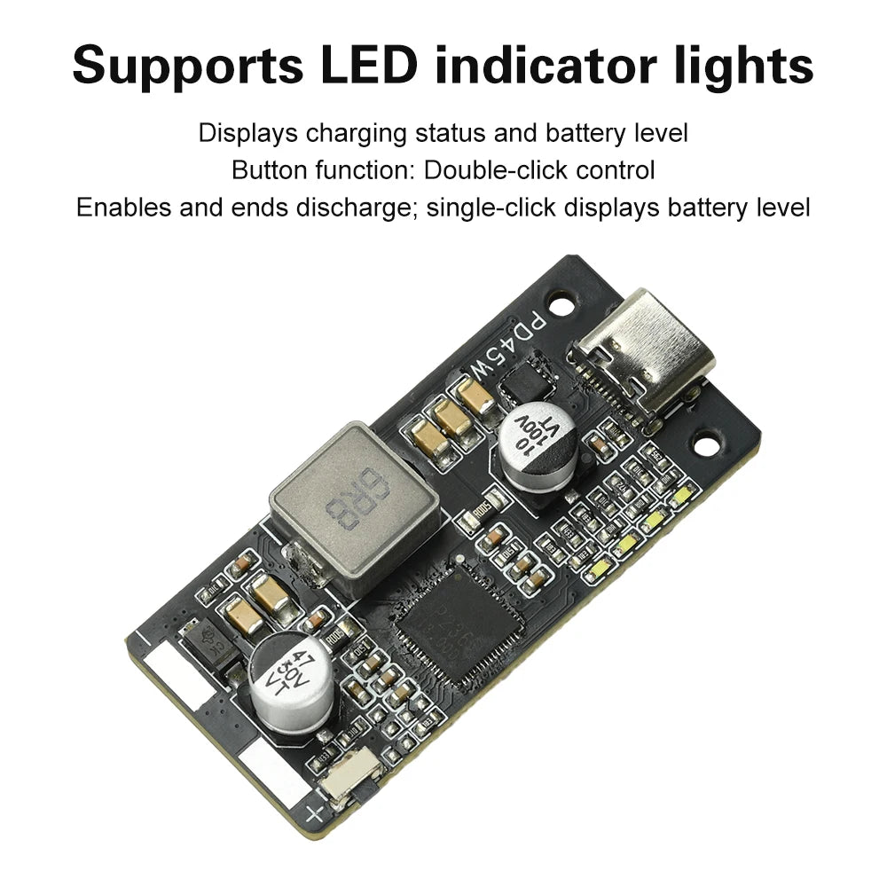 PD 45W 2–6S Li-Ion/LFP Battery Charge Discharge Module